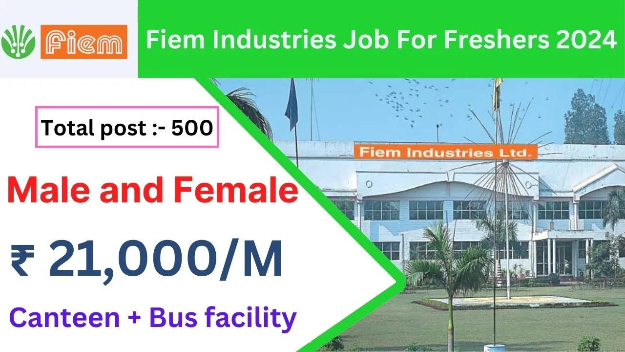 Fiem Industries Job For Freshers 2024