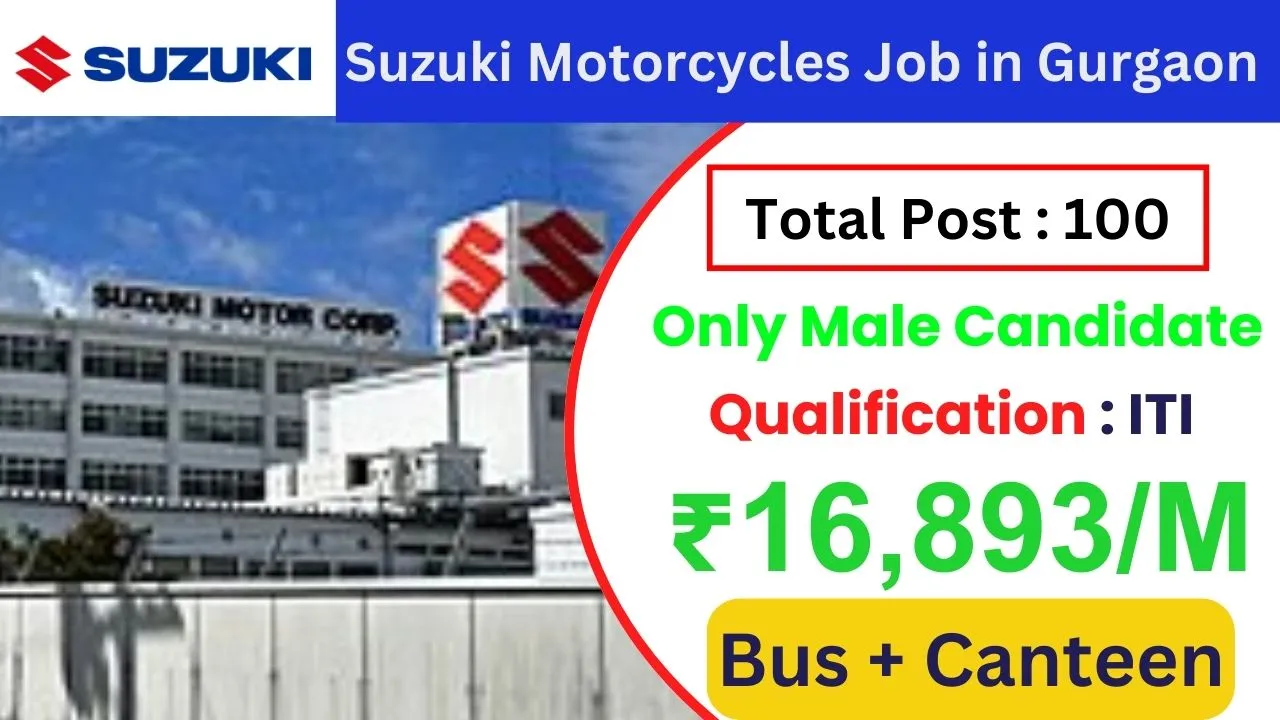 Suzuki Motorcycles Job in Gurgaon 2024